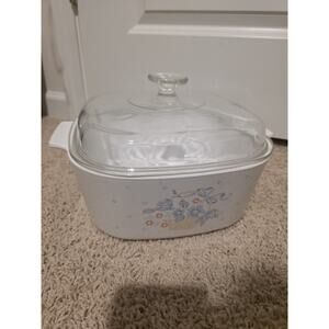 Corning Ware 5 Liter COUNTRY CORNFLOWER BASKET Casserole Dish A-5-B w/Lid A-12-C